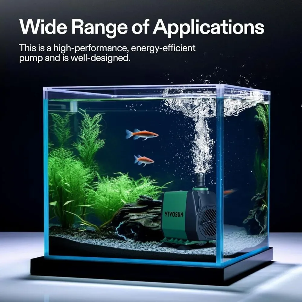 VIVOSUN 800GPH Submersible Pump - Quiet Hydroponic & Pond Water Pump